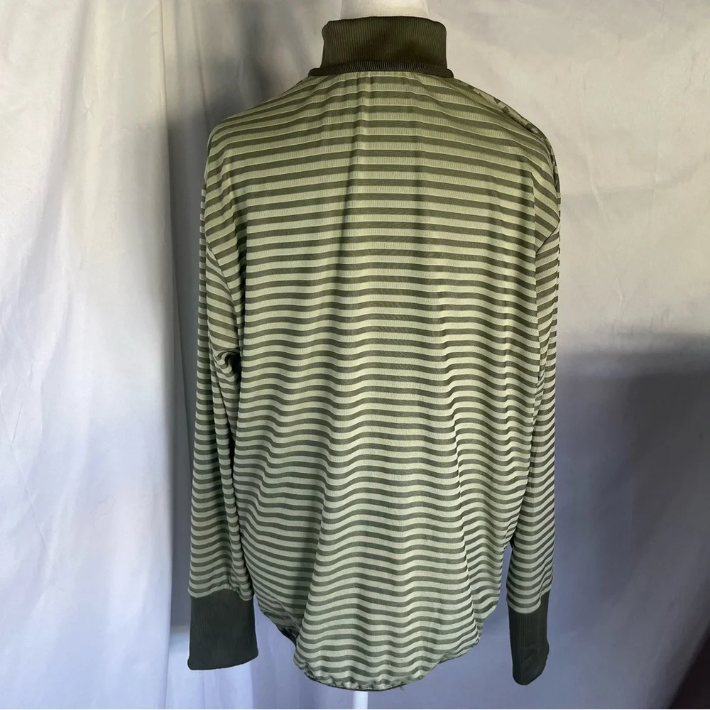 Nike Women’s‎ Dri-FIT UV Ace Golf 1/2 Zip Pullover Olive Green Stripes XL Tennis